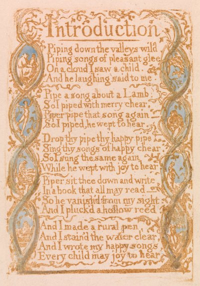 Liederen van onschuld, Plaat 3, Inleiding (Bentley 4) door William Blake